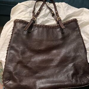 kate spade large braided leather tote with dust covet